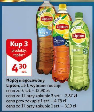 Auchan Herbata mrożona lemon zero sugar lipton ice tea oferta