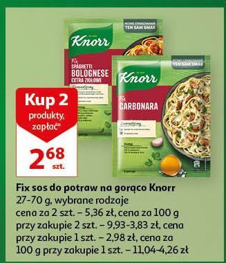 Auchan Spaghetti carbonara knorr fix oferta