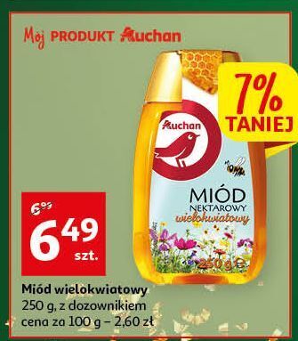 Auchan Miód nektarowy wielokwiatowy auchan oferta