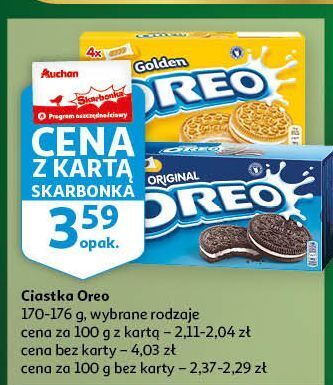 Auchan Ciastka golden oreo oferta