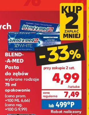 Kaufland Pasta do zębów classic fresh blend-a-med 3d white oferta