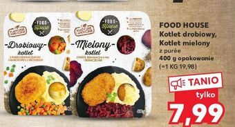 Kaufland Kotlet drobiowy z puree ziemniaczanym i marchewką groszkiem food house oferta