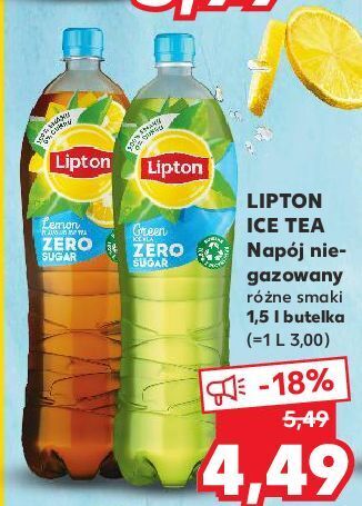 Kaufland Herbata mrożona lemon zero sugar lipton ice tea oferta