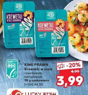 Kaufland Krewetki w sosie czosnkowym king prawn oferta