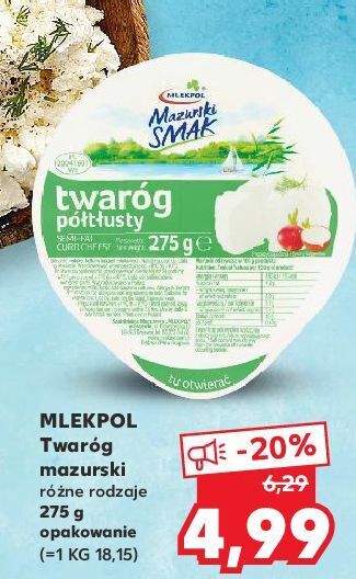 Kaufland Twaróg półtłusty mazurski smak oferta