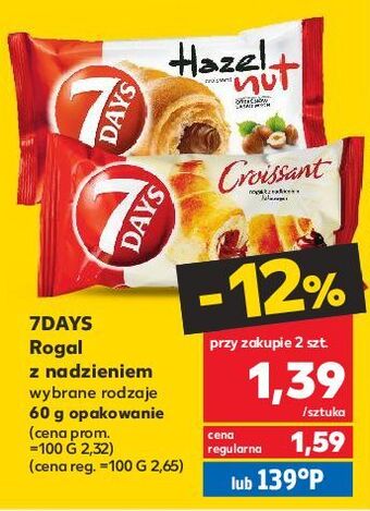 Kaufland Croissant z nadzieniem o smaku kakaowym 7 days oferta