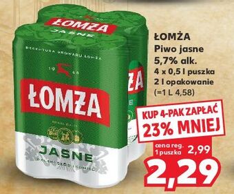 Kaufland Piwo łomża jasne (dawniej export) oferta