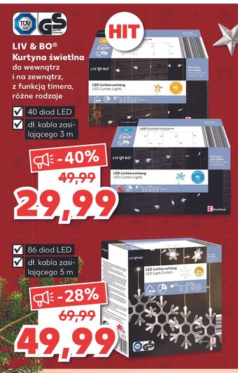 Kaufland Kurtyna świetlna 40 led liv & bo oferta