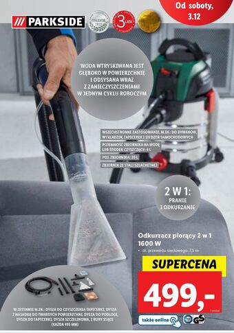 Lidl Odkurzacz piorący 1600 w parkside oferta