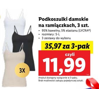 Lidl Podkoszulki damskie s-l esmara oferta