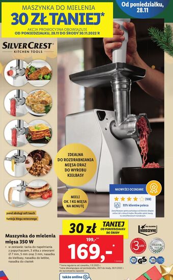 Lidl Maszynka do mielenia mięsa 350 w silvercrest oferta