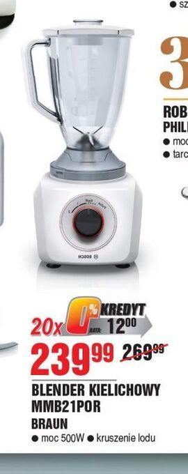 E.Leclerc Blender kielichowy mmb21p0r braun oferta