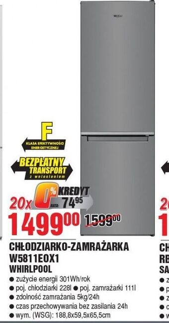 E.Leclerc Chłodziarko-zamrażarka w5811eox1 whirlpool oferta
