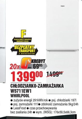 Chłodziarko-zamrażarka w5711ew1 whirlpool