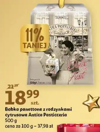 Auchan Antica Pasticceria Babka panettone z rodzynkami cytrusowa 500g oferta