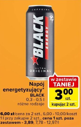 Carrefour Express Black napój energetyzujący 0,3-0,5l oferta