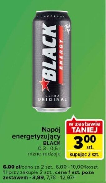 Carrefour Express Black napój energetyzujący 0,3-0,5l oferta