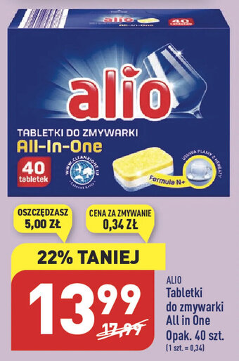 ALDI Alio tabletki do zmywarki all in one opak. 40szt. oferta