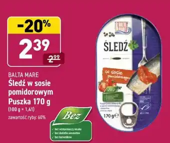 ALDI Śledź w sosie pomidorowym 170g oferta