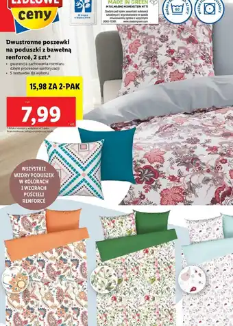 Lidl Dwustronne poszewki na poduszki z bawełną renforce 2szt. oferta