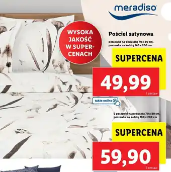 Lidl Pościel satynowa 70x80cm, 140x200cm oferta