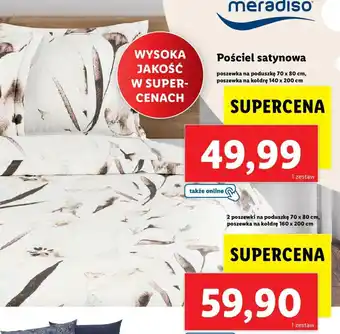Lidl Pościel satynowa 2x70x80cm, 160x200cm oferta