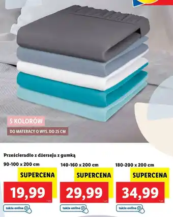 Lidl Prześcieradło z dżerseju z gumką 90-100xx200cm oferta