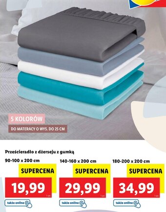 Lidl Prześcieradło z dżerseju z gumką 140-160x200cm oferta