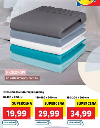 Lidl Prześcieradło z dżerseju z gumką 180-200x200cm oferta