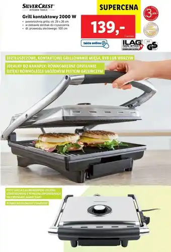 Lidl Grill kontaktowy 2000W oferta