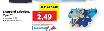 Lidl Skarpety dziecięce 7 par oferta