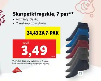 Lidl Skarpety męskie 7 par oferta