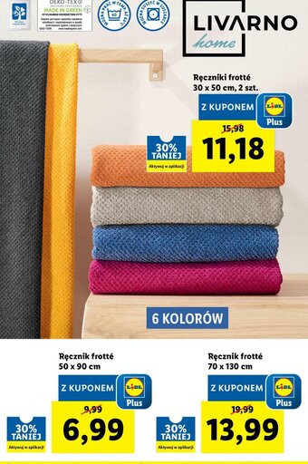 Lidl Ręcznik frotte 30x50cm 2szt. oferta