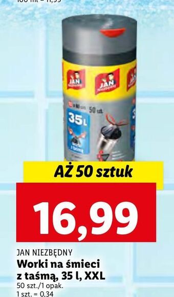 Lidl Worki na śmieci z taśmą 35 l jan niezbędny oferta