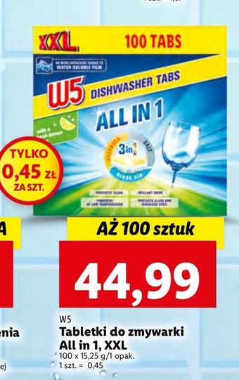 Lidl Tabletki do zmywarki w5 all-in-1 oferta
