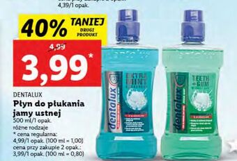 Lidl Płyn do płukania jamy ustnej extra mint dentalux oferta