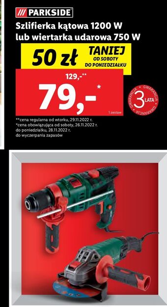 Lidl Wiertarka udarowa 750 w parkside oferta