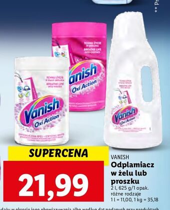 Lidl Odplamiacz w proszku white vanish oxi action oferta