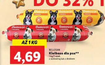 Lidl Kiełbasa dla psa z wołowiną bellosan oferta
