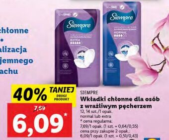 Lidl Wkładki extra siempre oferta