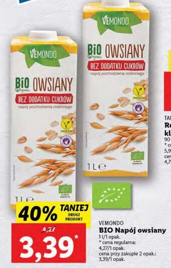 Lidl Napój owsiany bez dodatku cukru vemondo oferta