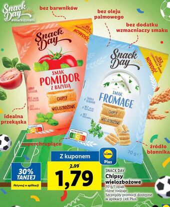 Lidl Chipsy wielozbożowe fromage snack day oferta