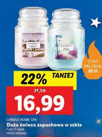Lidl Świeca zapachowa misty garden candle home spa oferta