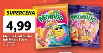Lidl Guma rozpuszczalna owocowa mamba magic sticks oferta