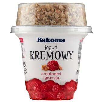 Intermarche Bakoma jogurt kremowy z malinami i granolą 230 g oferta
