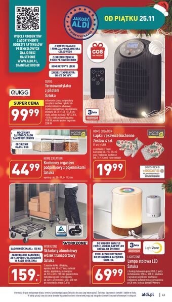 ALDI Termowentylator z pilotem quigg oferta