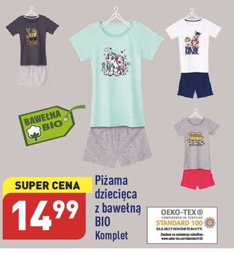ALDI Piżama dziecięca z bawełną bio 74-104 oferta