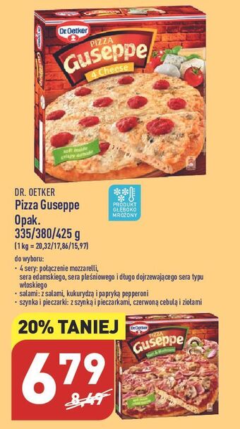ALDI Pizza z szynką i pieczarkami dr. oetker guseppe oferta
