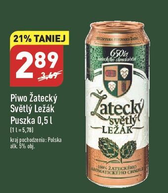 ALDI Piwo zatecky svetly lezak oferta