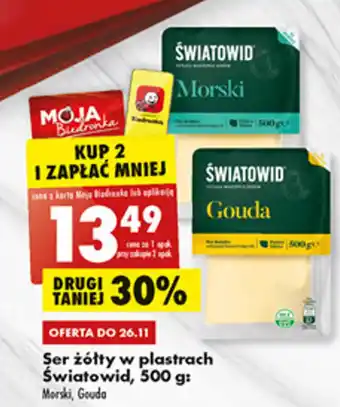 Biedronka Światowid ser żółty w plastrach 500g oferta